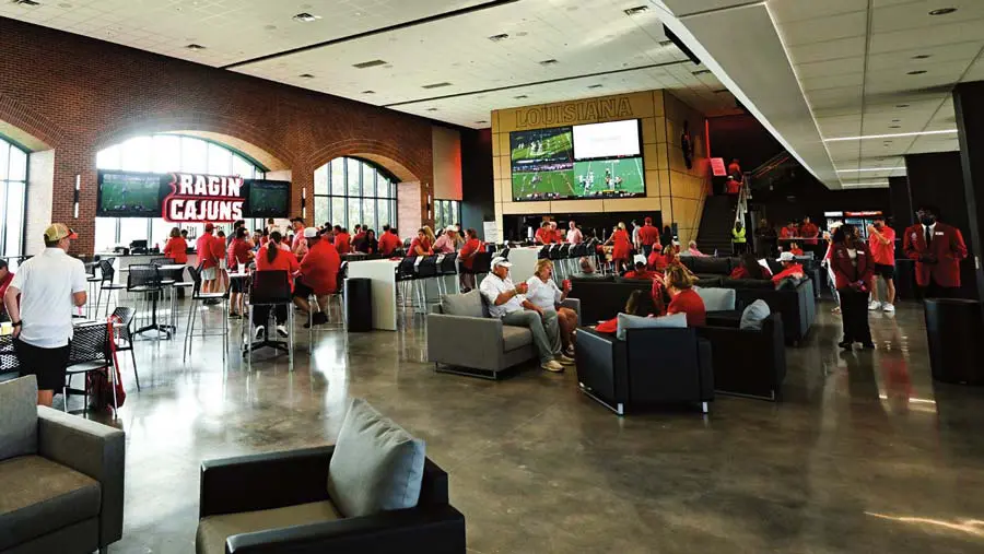 People hanging out in club area